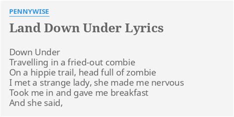 down and under lyrics|land down under words.